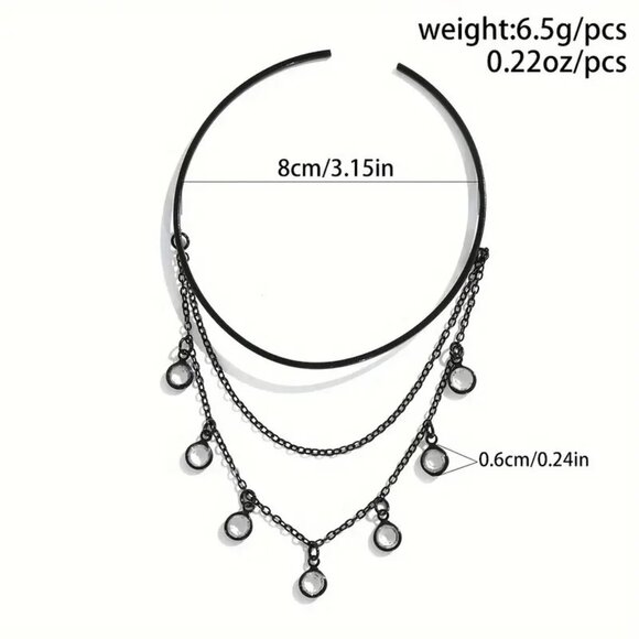 Upper Arm Chain Cuff Bracelet Boho Armlet Gypsy Egyptian Greek Goddess Crystals - Picture 5 of 5